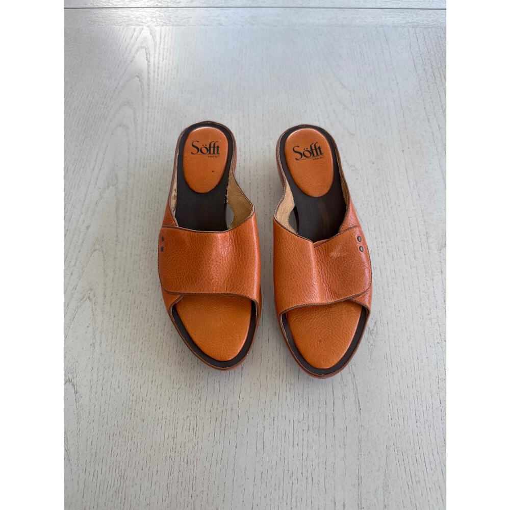 Sofft Women's Clog Leather Sandals Orthopedic Size 7.5 Cottagecore (A)